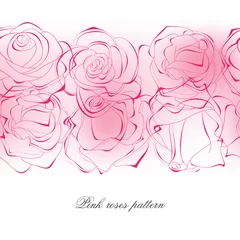 Papier Peint photo Fleurs abstraites Motif de roses roses délicates