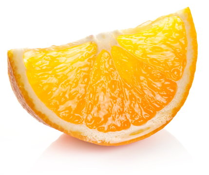 Orange slice on a white background.