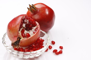 fresh pomegranates with seeds