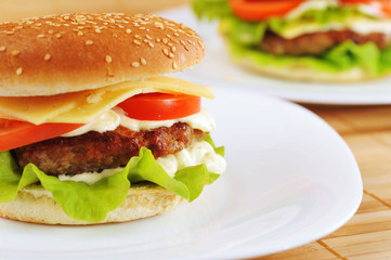 hamburger with cutlet