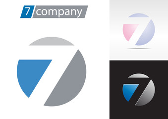 Logo spherical number 7 # Vector