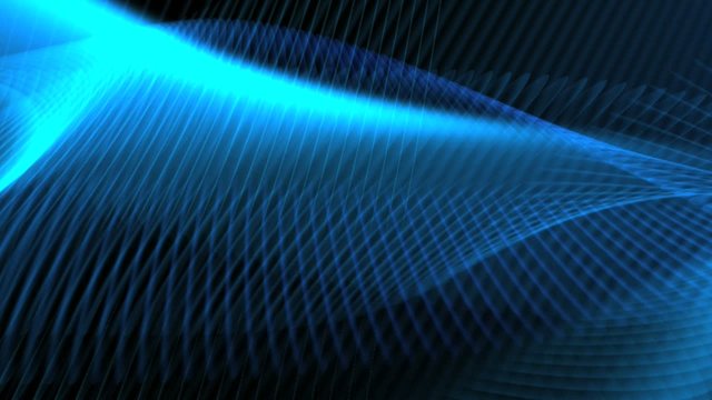 abstract blue background with moving curves and lines