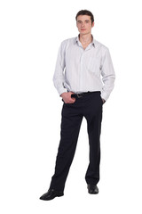 man standing in shirt and pants isolated