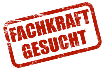 Grunge Stempel rot FACHKRAFT GESUCHT