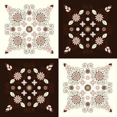 Fototapeta na wymiar flower pattern square background