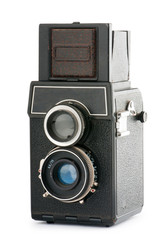 Vintage film camera isolated on white