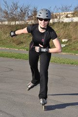 Woman Inline Skating - Leisure Activity