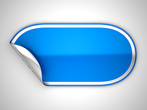 Blue rounded hamous sticker or label