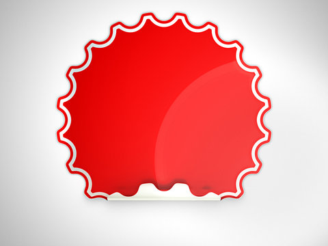 Red round hamous sticker or label