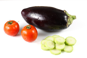 Melanzana pomodori e zucchine - Eggplant, tomatoes and zucchini