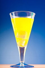 Colourful cocktail in glasses with ice