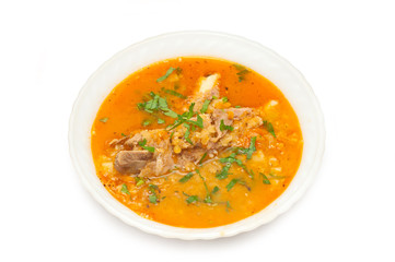 Creamy lentil soup with red lentils