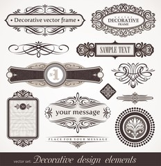 Decorative vector design elements, page & book decor