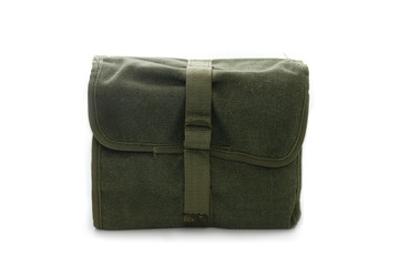 Green bag cotton on white isolated background