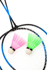 racket and shuttlecock badminton