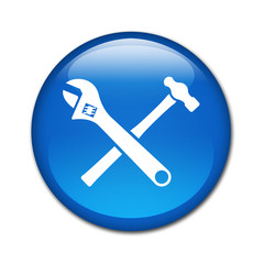 Boton brillante simbolo HERRAMIENTAS