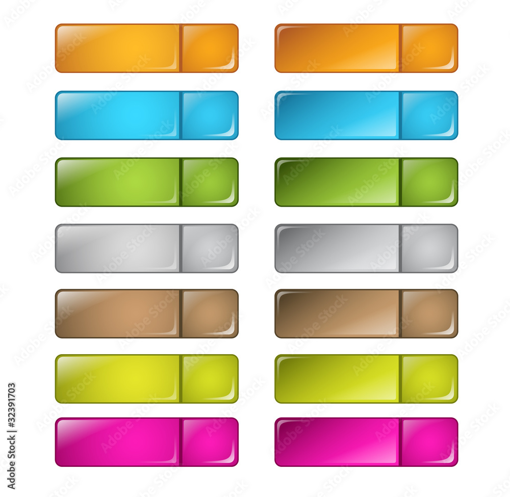 Wall mural vector multicolored glossy rounded square buttons