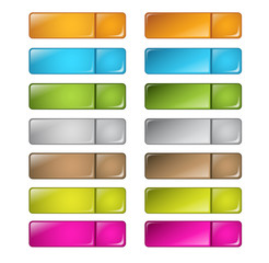 Obraz premium vector multicolored glossy rounded square buttons