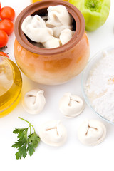 Meat dumplings in pot