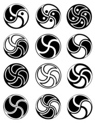 Creative symbols in style of ying yang