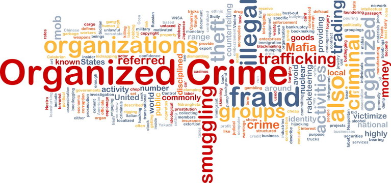 Organized crime background concept