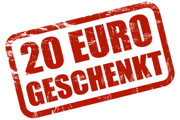 Grunge Stempel rot 20 EURO GESCHENKT