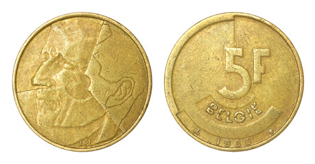 rare retro coin of belgium