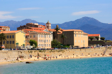 Ajaccio old town view from the sea