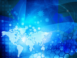 world map technology style