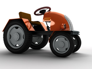 Tractor with a yellow trunk and big wheels  №4