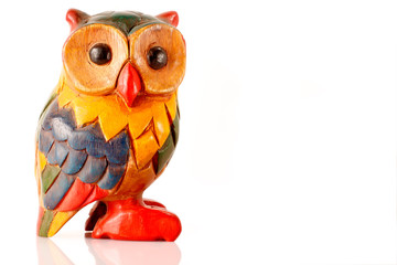 Gufo in legno colorato ( Fato a mano)