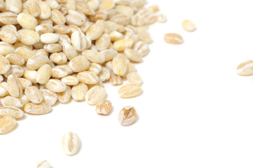 Pearl Barley on White Background