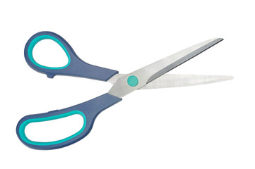 Scissors with plastic handles
