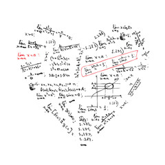 Heart shape with math formulas for your design