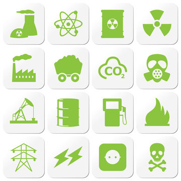 iconset 2 - quadratische buttons gr&uuml;n - Fossile Energien