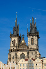 Fototapeta na wymiar Church of our lady before Tyn, Prague, Czech Republic