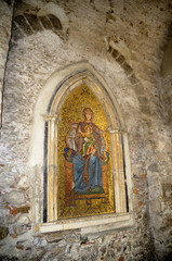 Obraz premium religious mosaic in street in Taormina Sicily Italy