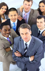 Fototapeta premium Top view of a group of business people
