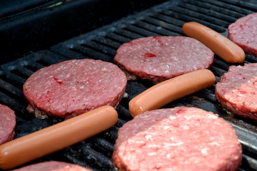 Grilling Hotdogs and Hamburgers