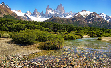 Naturlandschaft mit Fitz Roy in Argentinien, Südamerika.