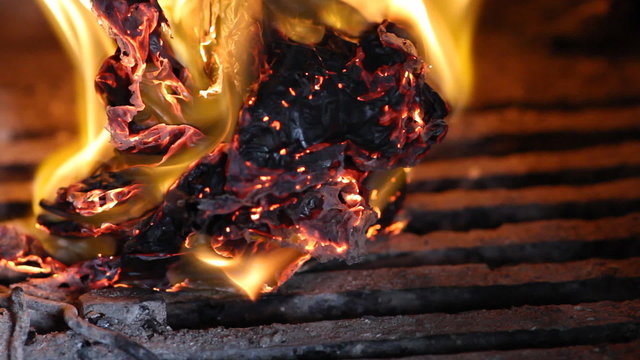 beautiful fire in the fireplace