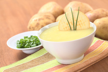 Fresh potato cream soup