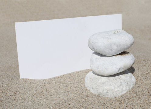 carton blanc pierres zen