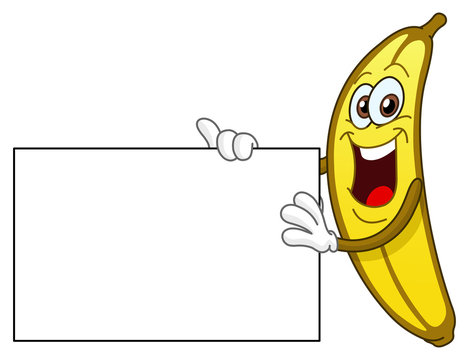 Banana holding a sign