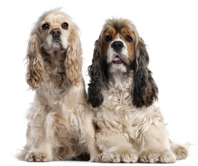 Two American Cocker Spaniels, 1 and 2 years old