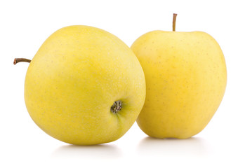 Yellow apples isolated on white