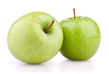 Green apples isolated on white