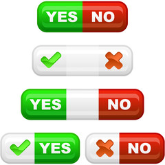 Approved and rejected button set.