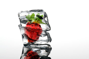 strawberry ice cube