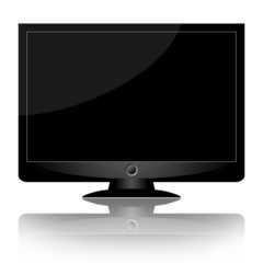 Modern tv or computer monitor isolated on white